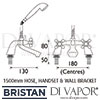 Bristan Regency Bath Shower Mixer Gold Dimensions
